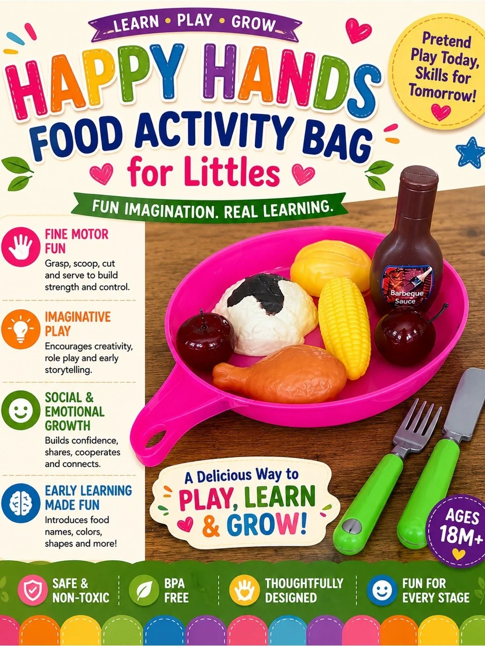 Happy Hands Food Activity bag for Littles